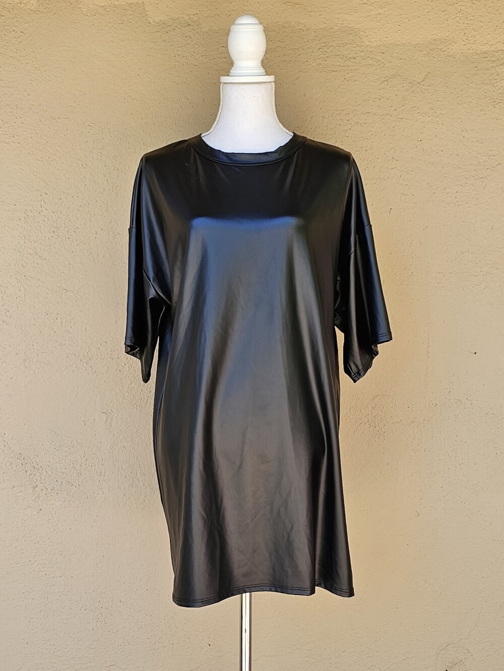 Fashion Nova Faux Leather Shirt Dress Sz Small